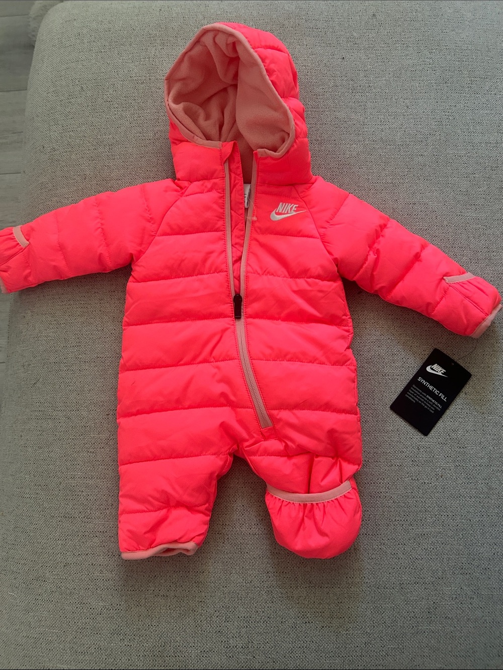 Nike Infant Hooded Puffer - Neon Pink